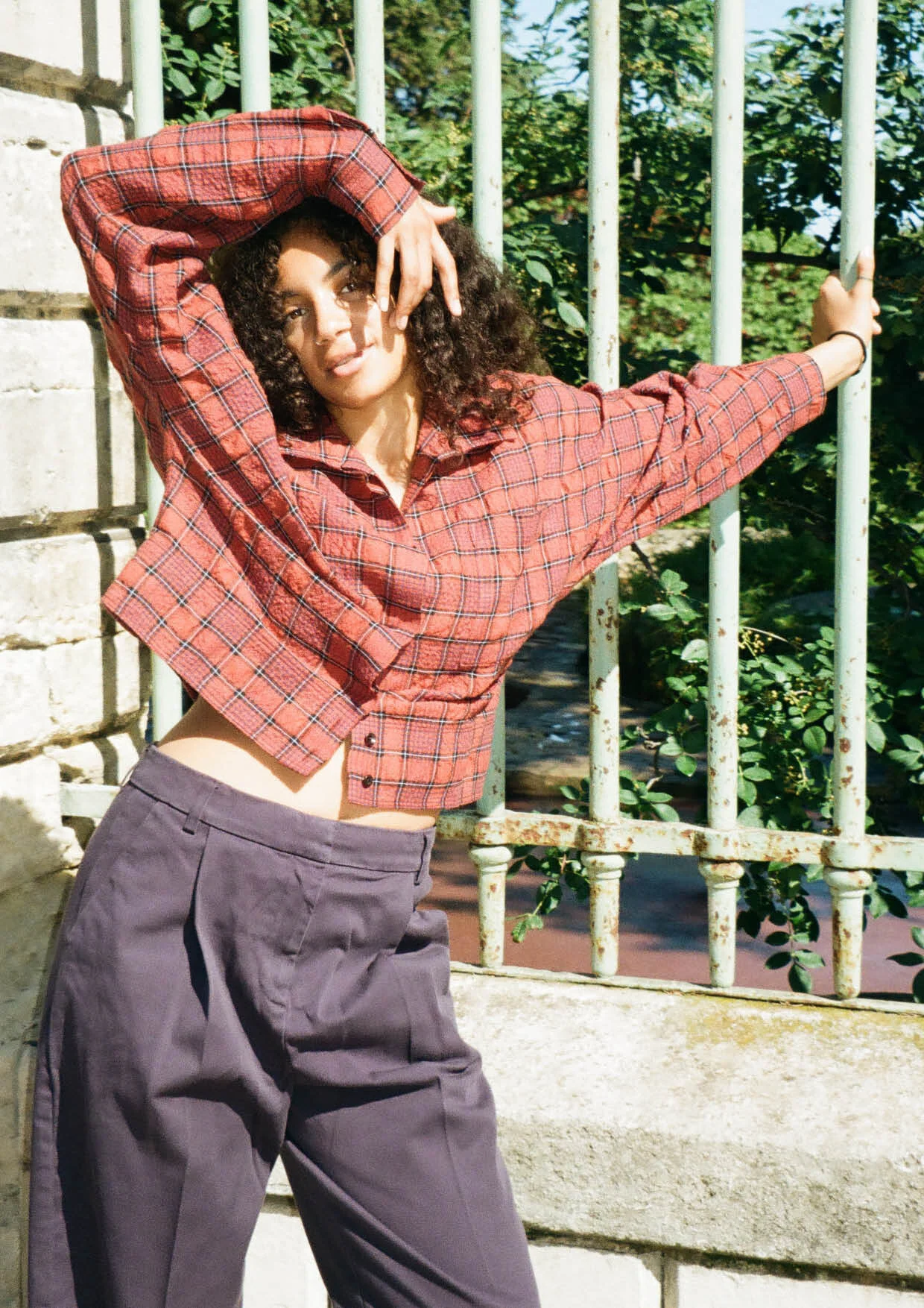 YMC - POLLY WOOL CHECK SHIRT RED BLACK 