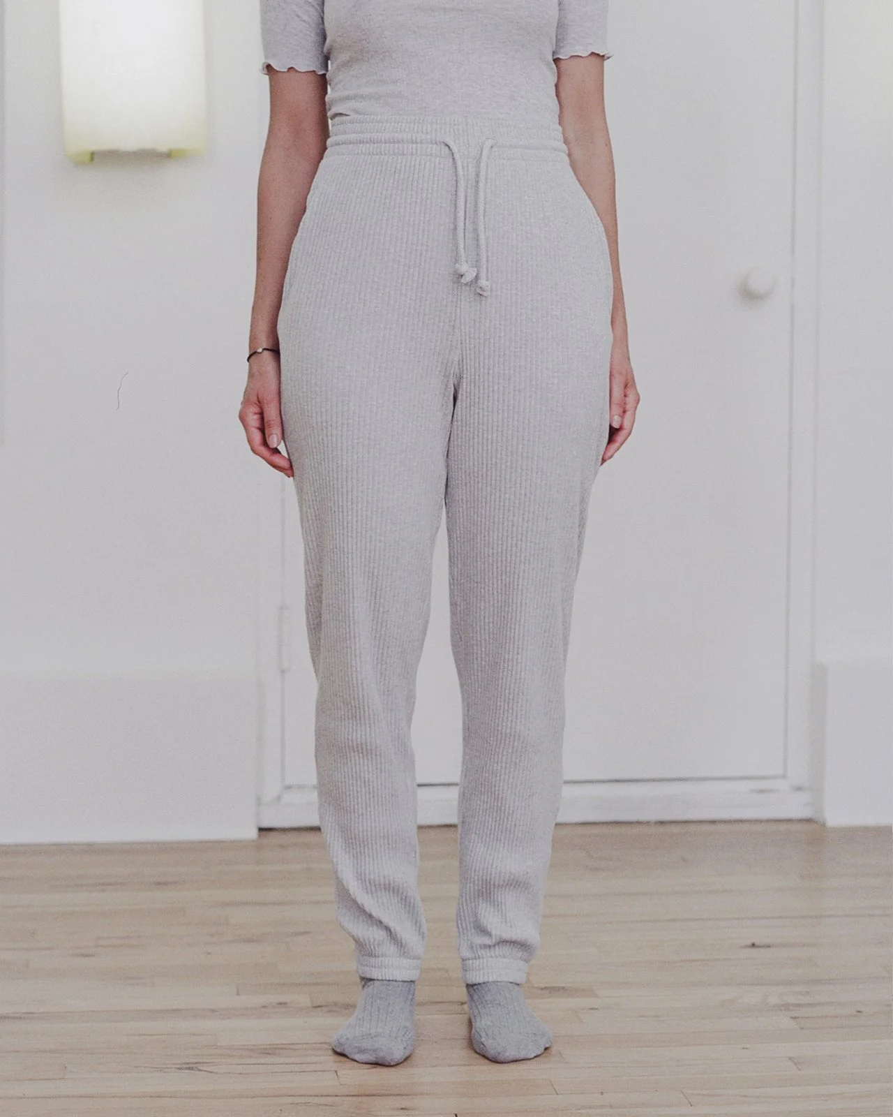 BASERANGE - Sweat Pants - Rib GREY 