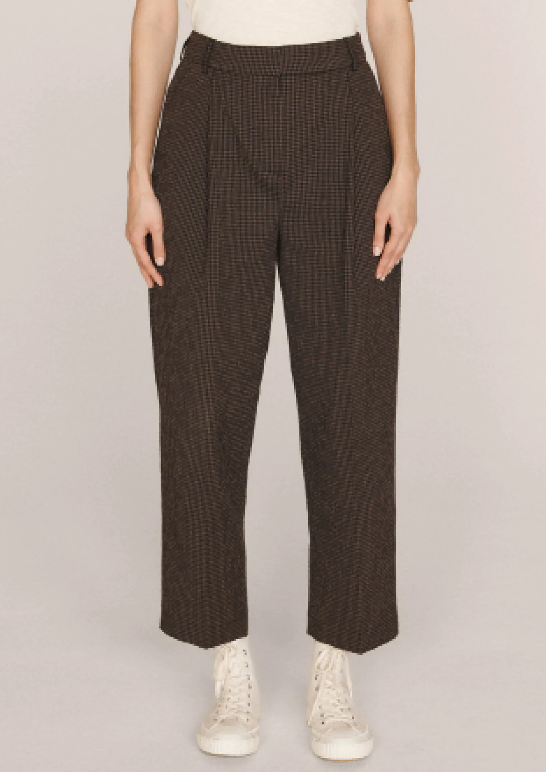 MARKET CRINKLE GINGHAM CHECK TROUSERS 