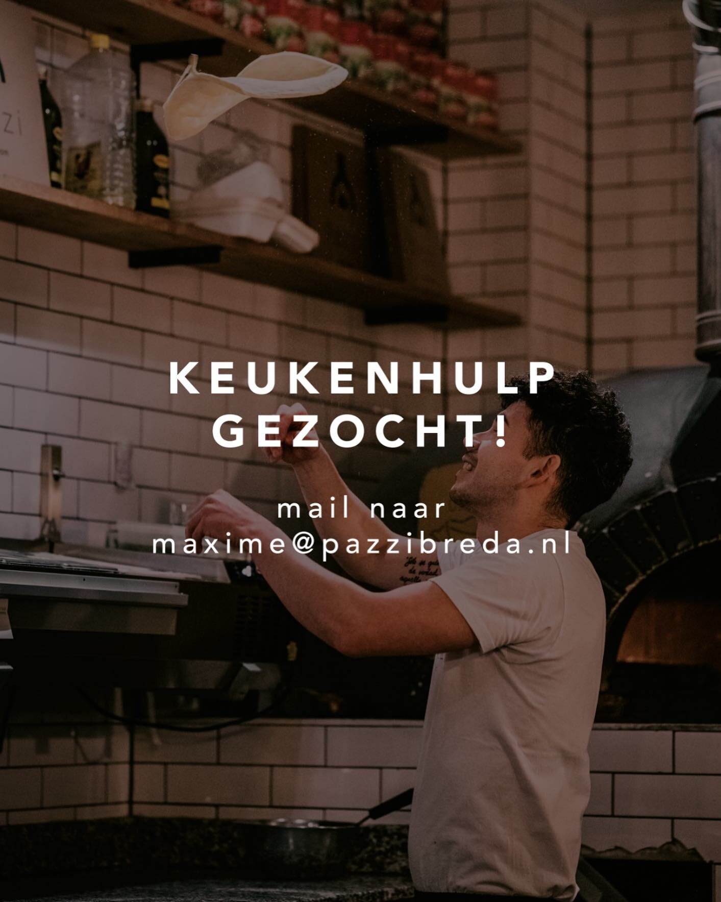 FULLTIMER/ PARTTIMER
Experience in the kitchen and looking for a job in the centre of Breda?
We are in search of a new member to join our kitchen staff at Pazzi Breda! Wait no longer and send an e-mail to maxime@pazzibreda.nl and stop by for an inter