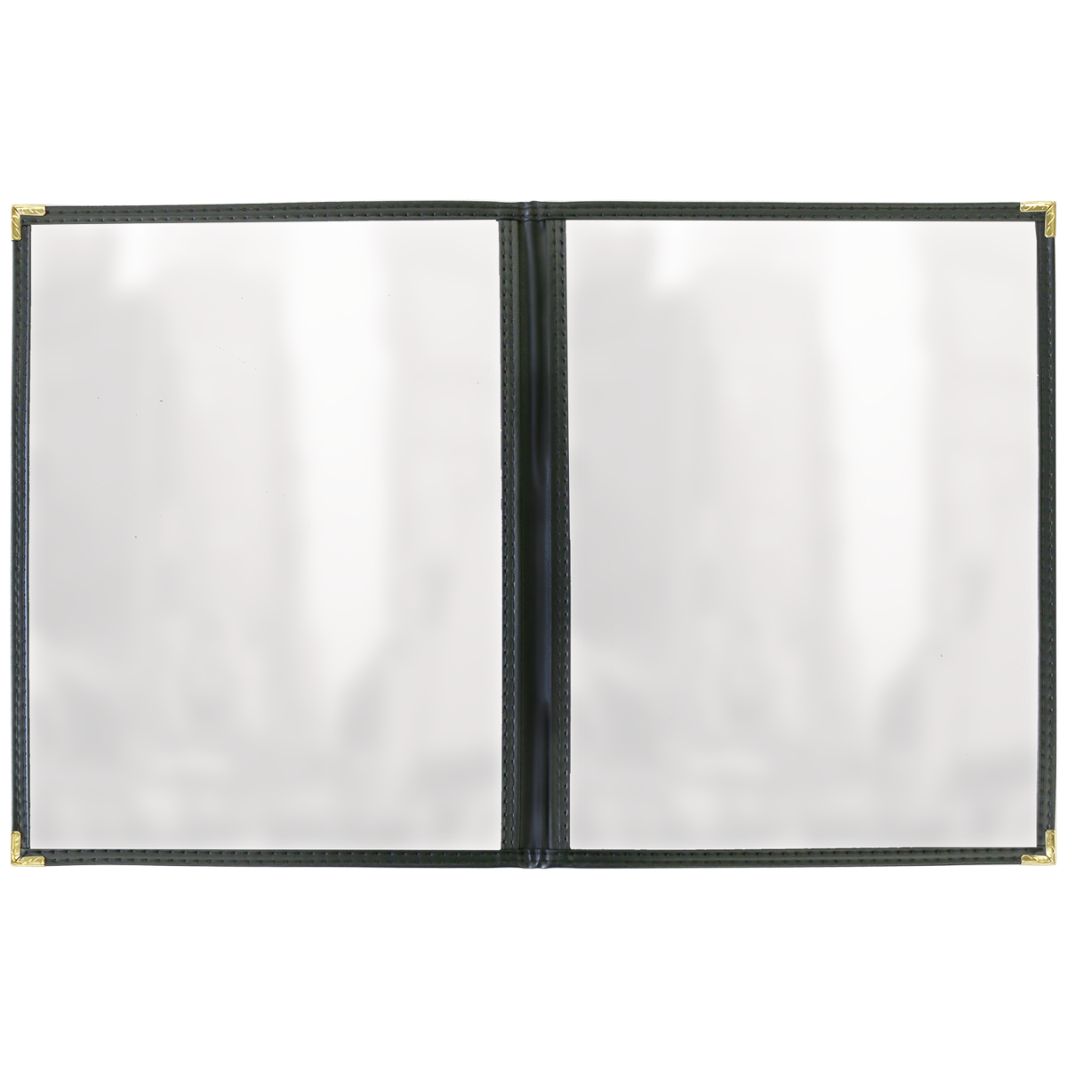 Double Pane, 4 View Sewn Edge Menu Cover, Black.png