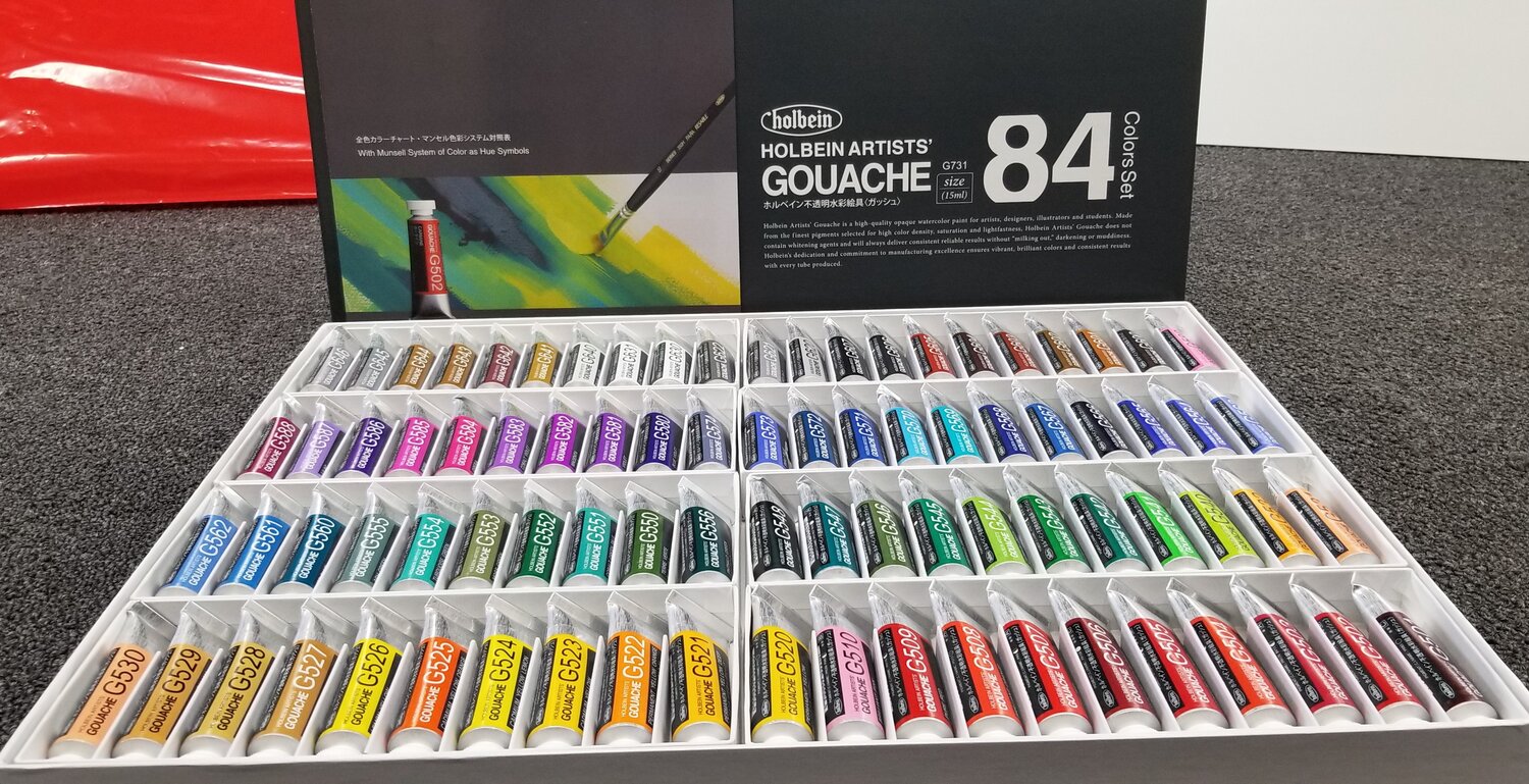 Holbein Artists Gouache Opaque Watercolor 84 Colors Set 15ml G731