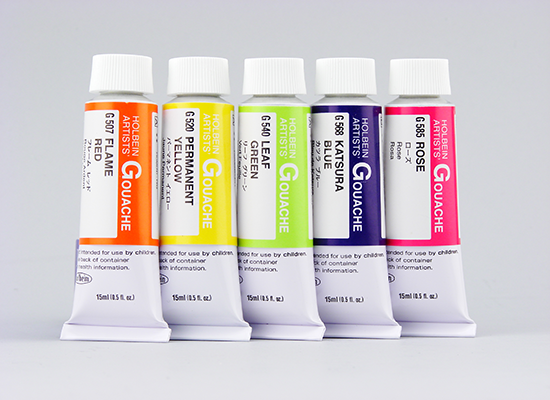 Holbein Artists' Gouache, Primary Set, 5 ml