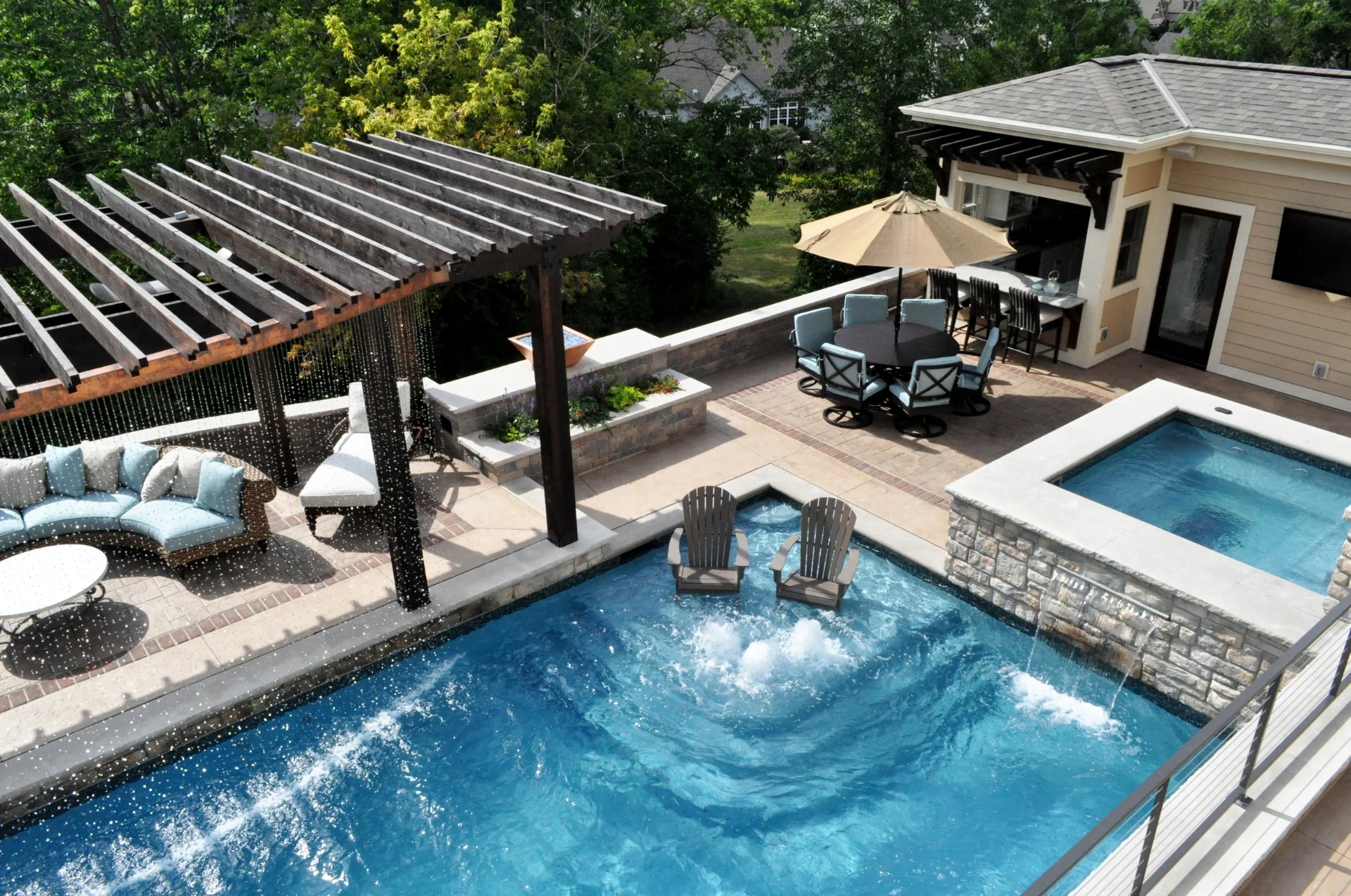 Swimming Pool with Outdoor Living Spaces - Day