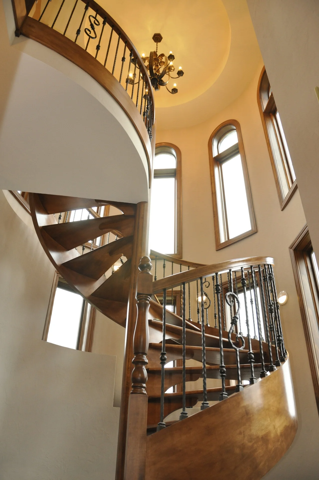 Spiral Stairway with Wrought Iron