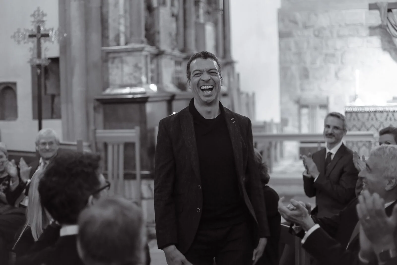 Roderick Williams at the premiere of his work, February 2016 at the Tower of London.