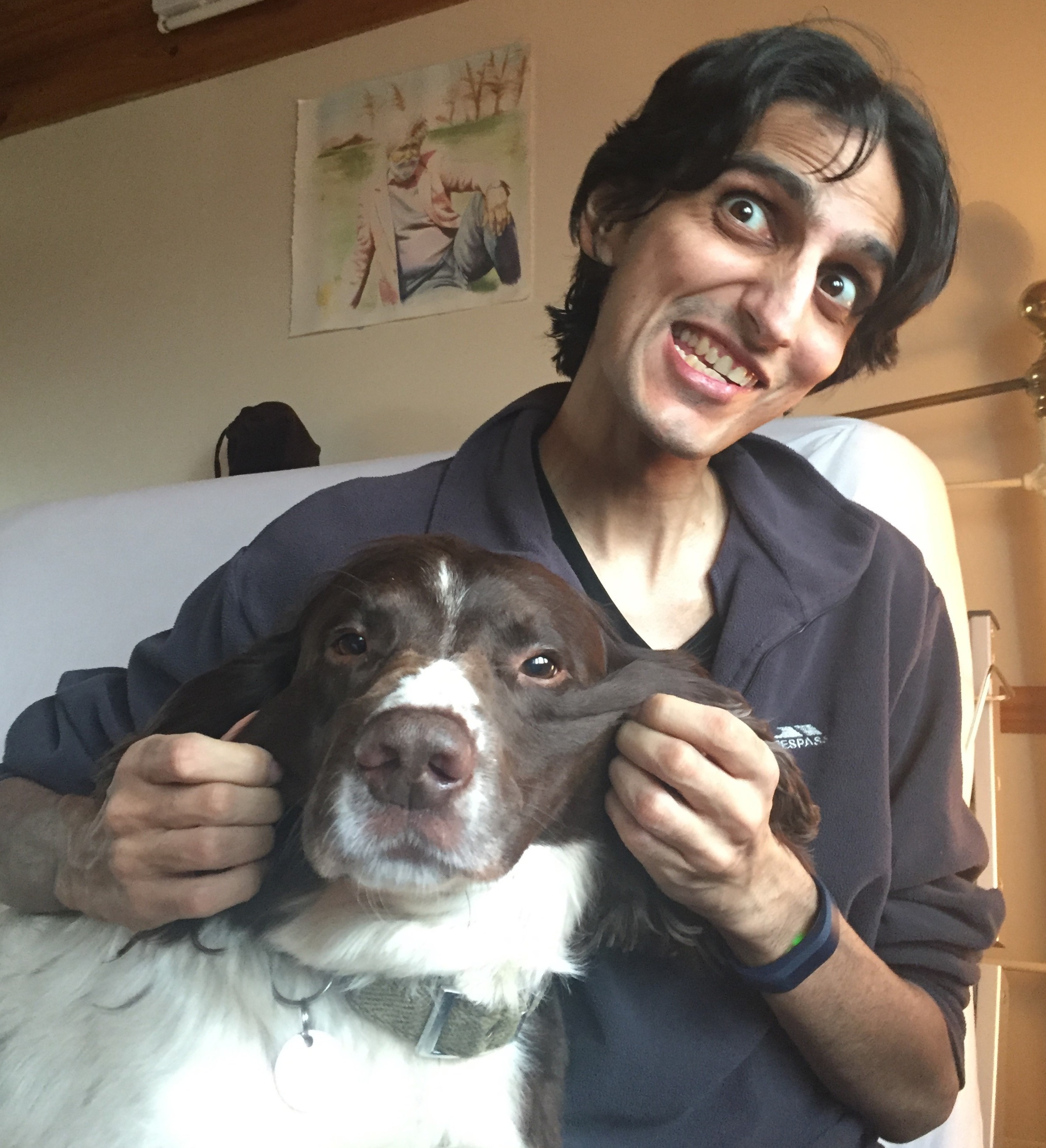 A picture of me and my dog Satch. I’ll leave it to you to guess who is whom.
