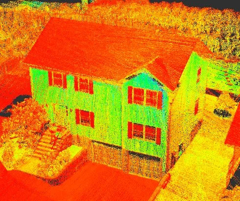 This before shot shows the point cloud data Scanifly acquired in the field using Flydar.