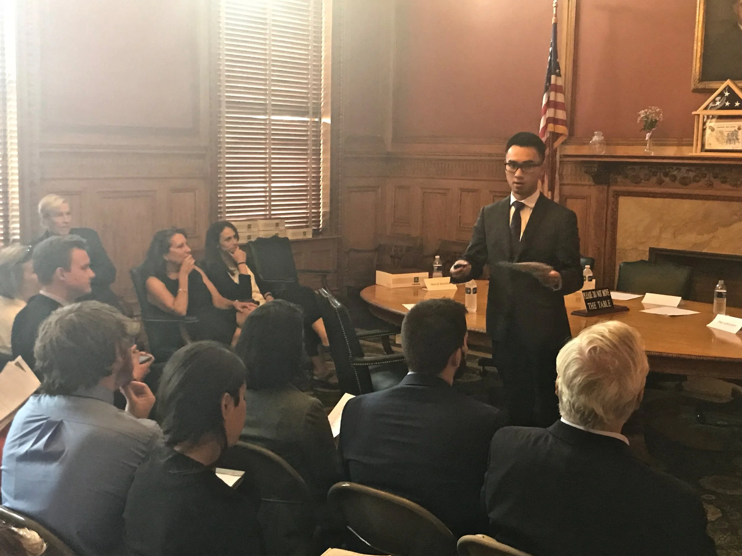 CIR project staff member, AnhViet Nguyen, demonstrated the panelist selection process. The objective methodology ensures that the citizen panel is representative of Massachusetts' demographics.
