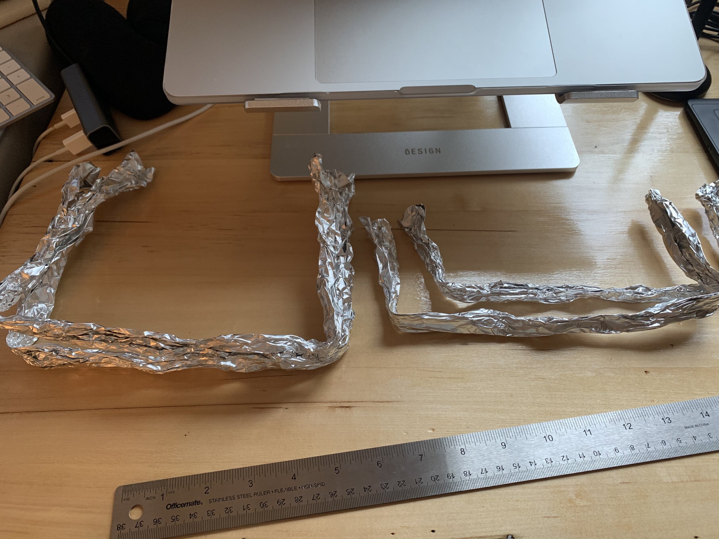 repeat 8 times and separate longer and shorter pieces