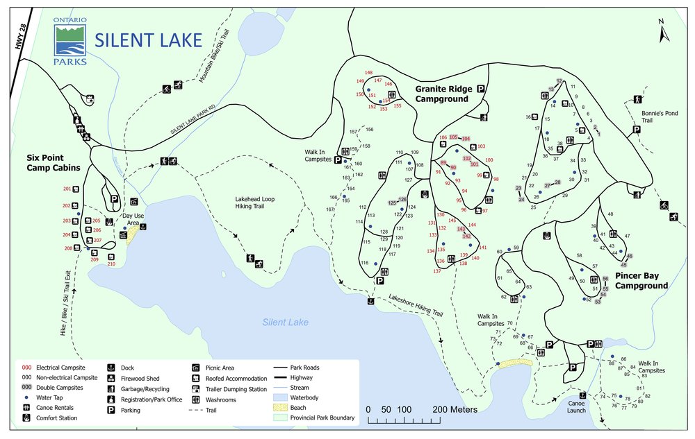 Silent Lake Park Map - Campgrounds and Hiking Trails