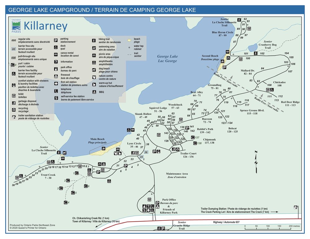 Killarney Park Map - George Lake Campgrounds