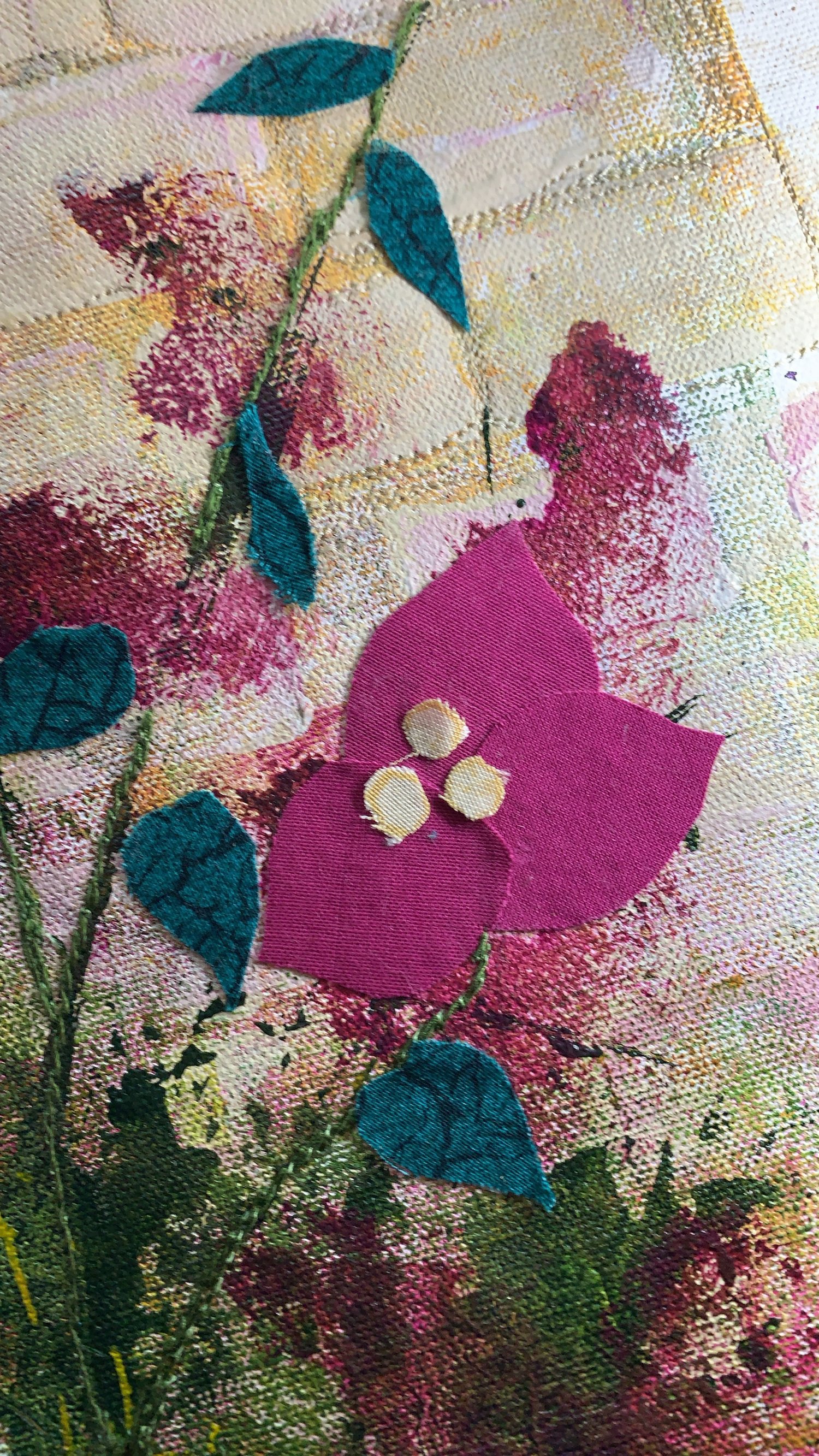 Works in Progress — Hand Painted and Stitched Art