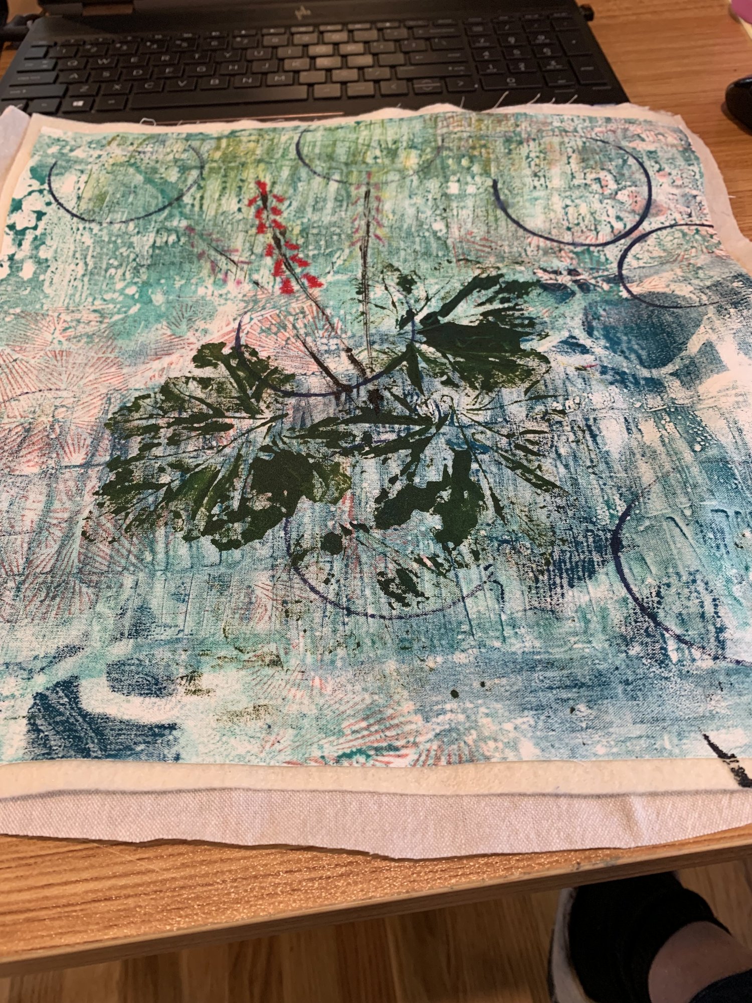 Works in Progress — Hand Painted and Stitched Art