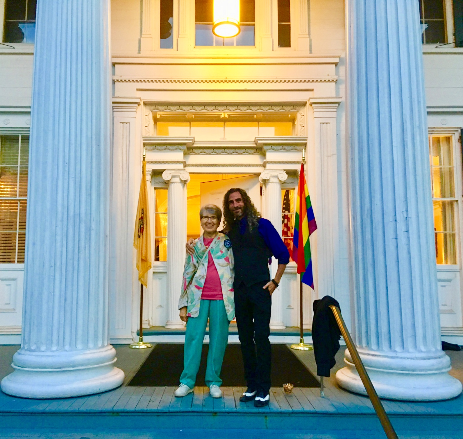 BRCSJ Chief Activist Robt Seda-Schreiber with Board Member Carol Watchler (proud @ Pride Reception, Governor's Mansion).jpg