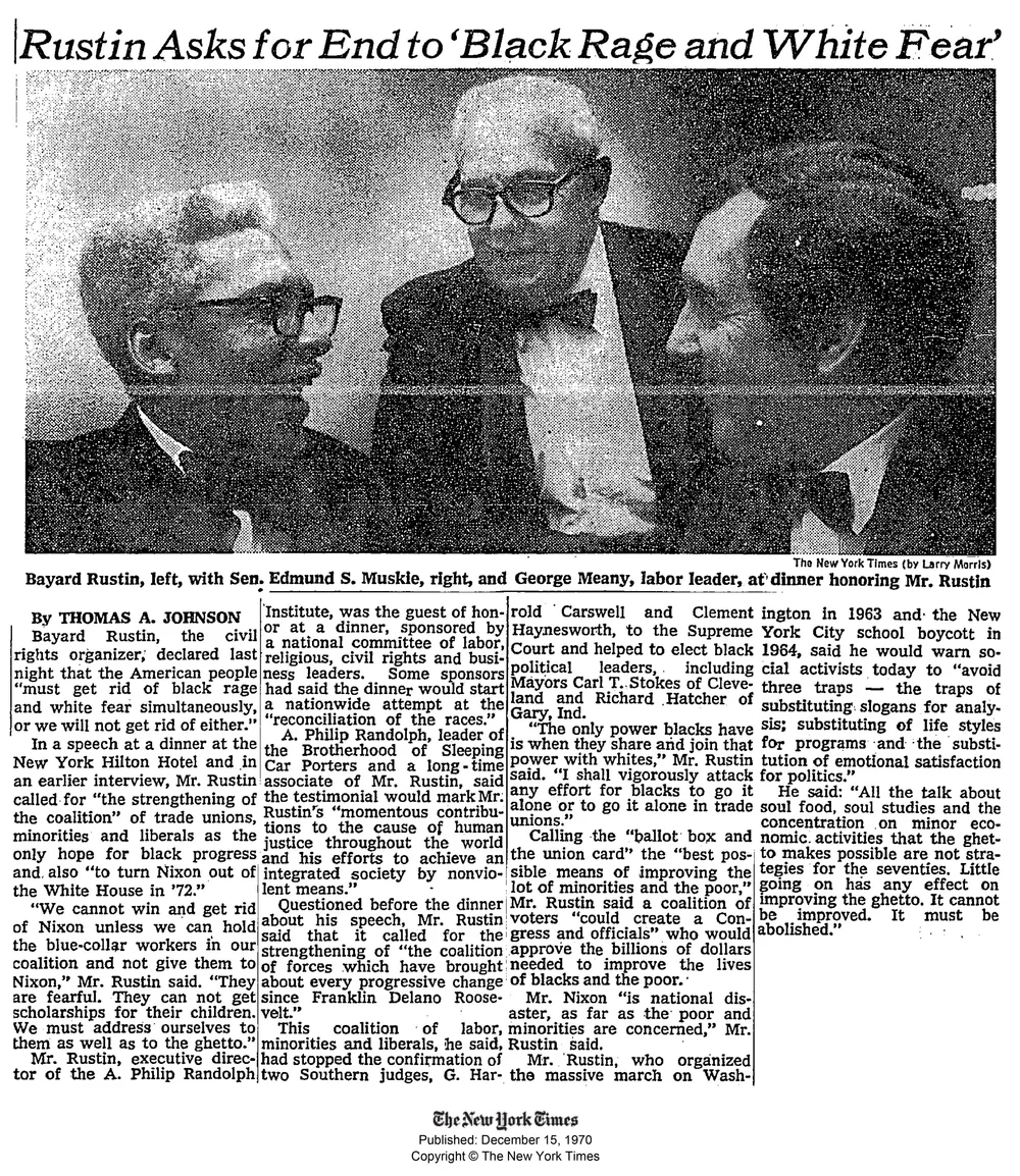 Rustin Calls for Overcoming “Black Rage and White Fear” — Bayard Rustin ...