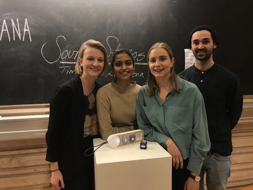 Our Team left to right: Lea Bachmann (me), Zena Corda, Sonya Swan and Tim Schwarz, shortly after our final presentation at our university.