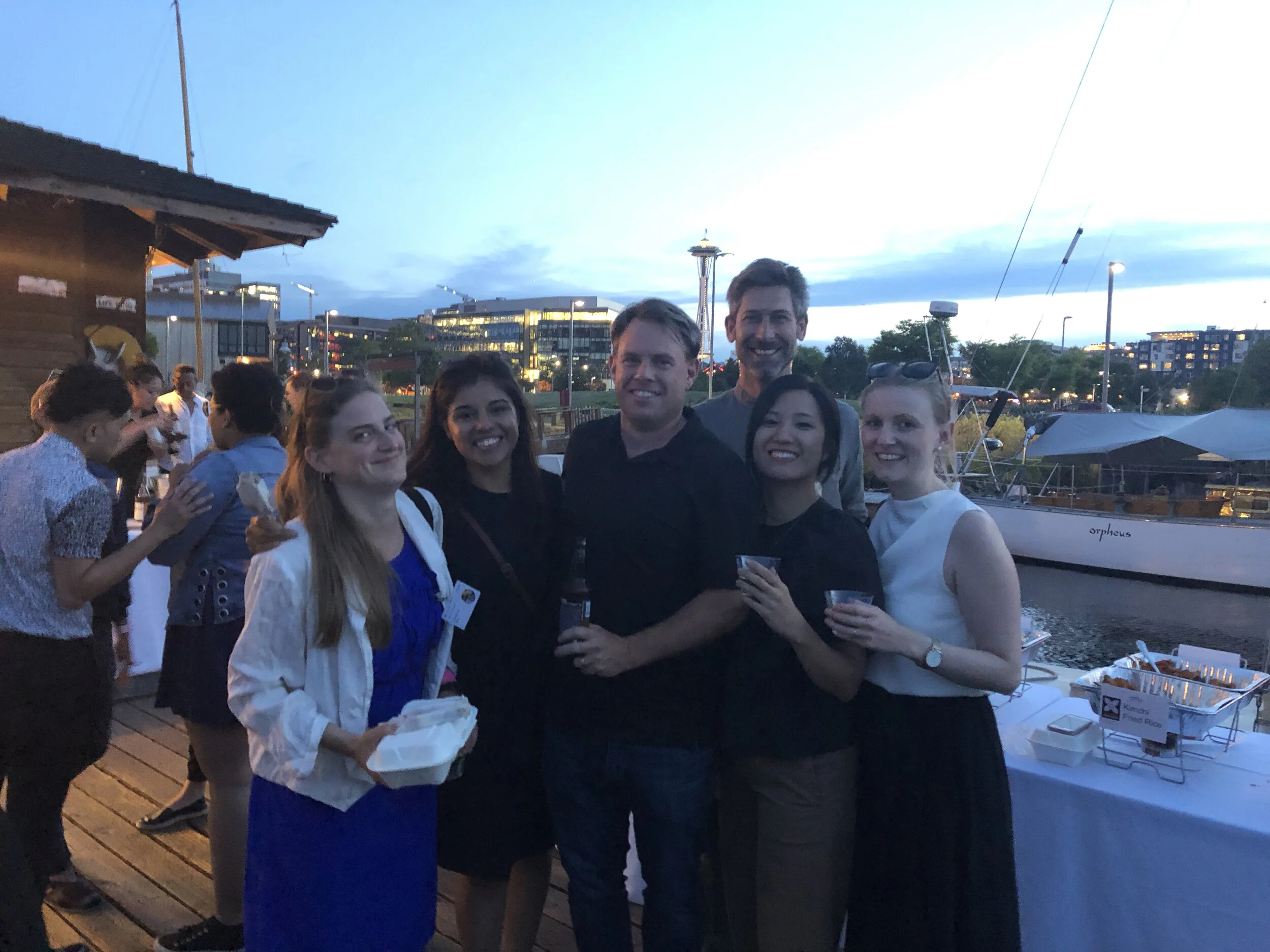 Celebrating a few really successful and eventful days at the Microsoft Design Expo and Microsoft Campus during our last evenings with our great tutors. From left to right: Connie Jehu, Nancy Valerdi, Joe Hallock, Stoffel Kuenen, Jane Park, Lea Bachm…