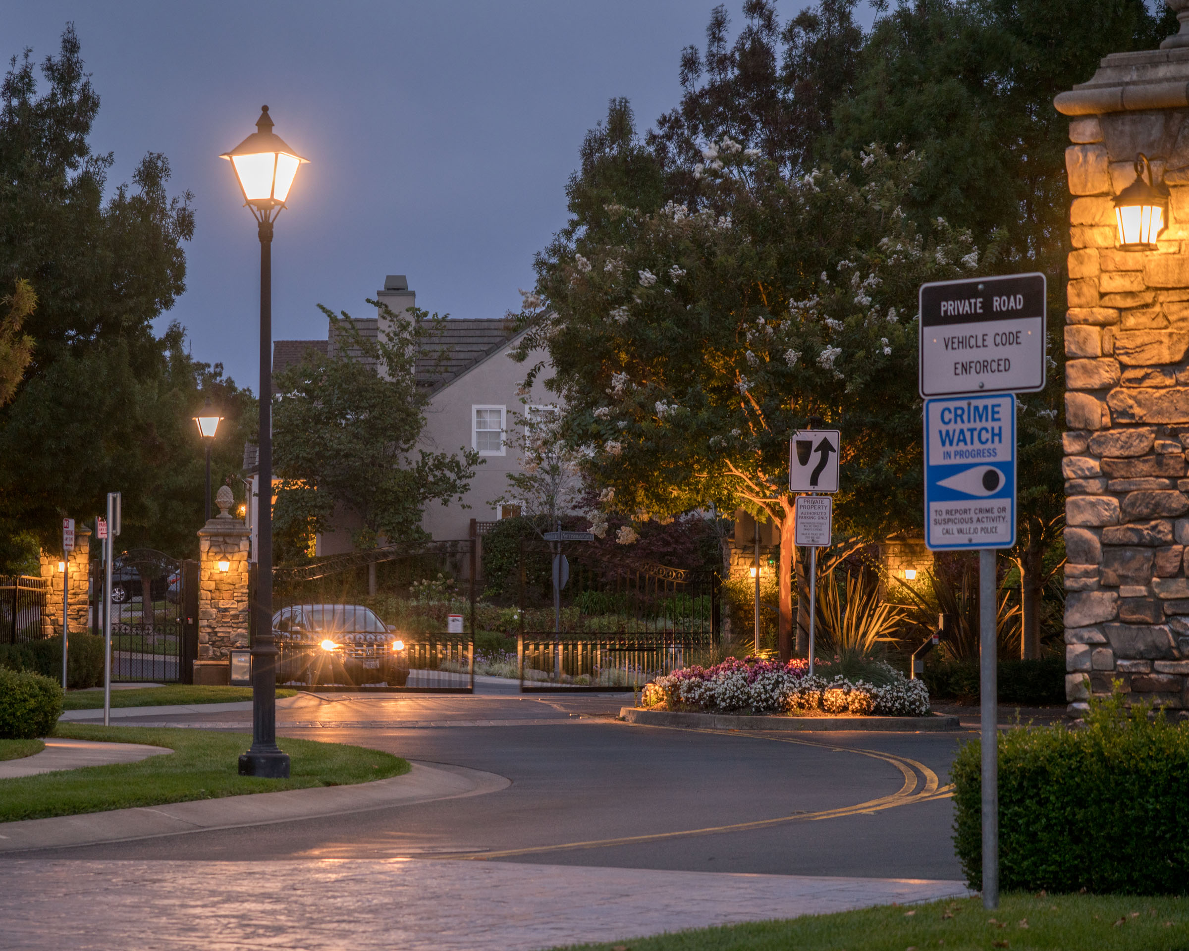 “The Village, A Thomas Kinkade Community.” Located in Vallejo, California with 101 homes inspired by "The Painter of Light", it was opened in 2002. Photo: 2018