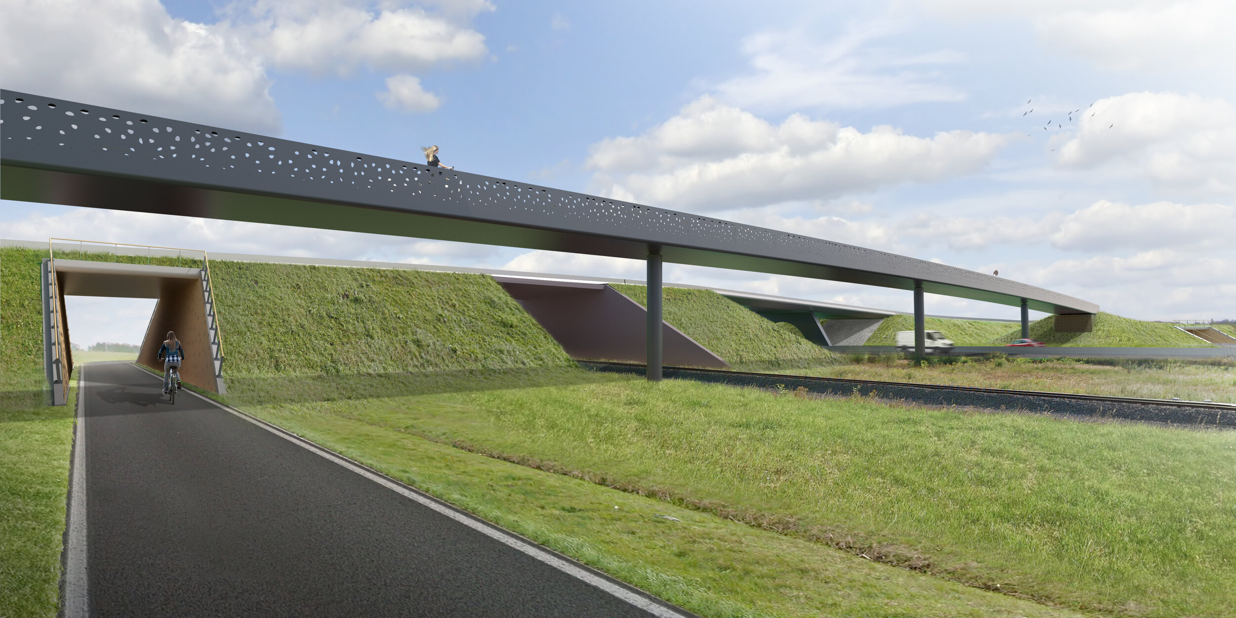 Toekomstige Hultjenbrug aan het Ovaal van Wippelgem (knooppunt 3) 