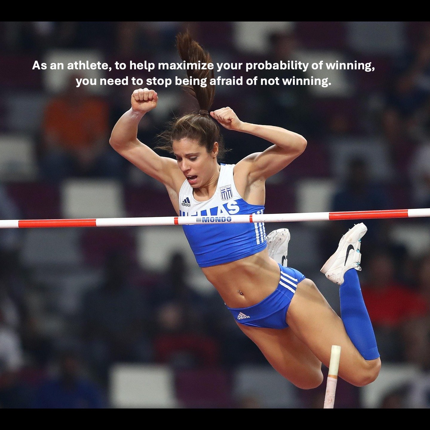 Competing in sports is not the same thing as skydiving. In skydiving you may be legitimately afraid that your parachute might not open (that is why it is checked multiple times) because if it doesn't open that creates a very serious outcome.

What's 