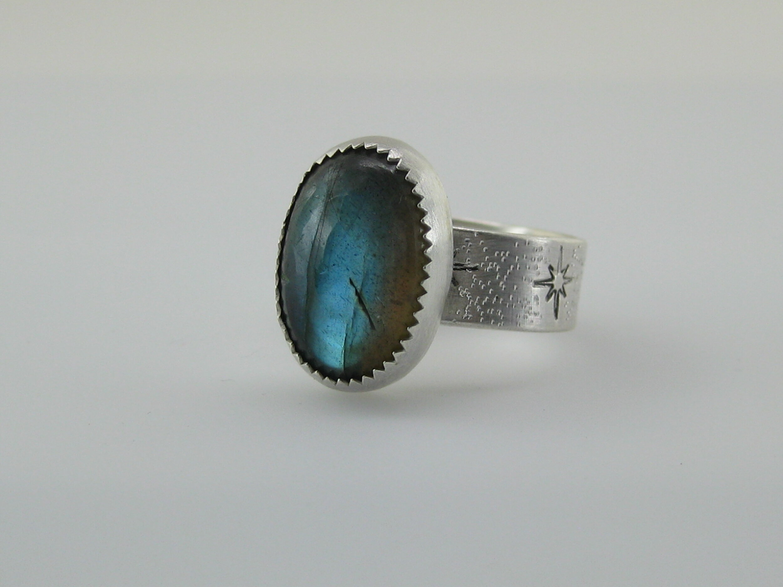 Labradorite and silver ring