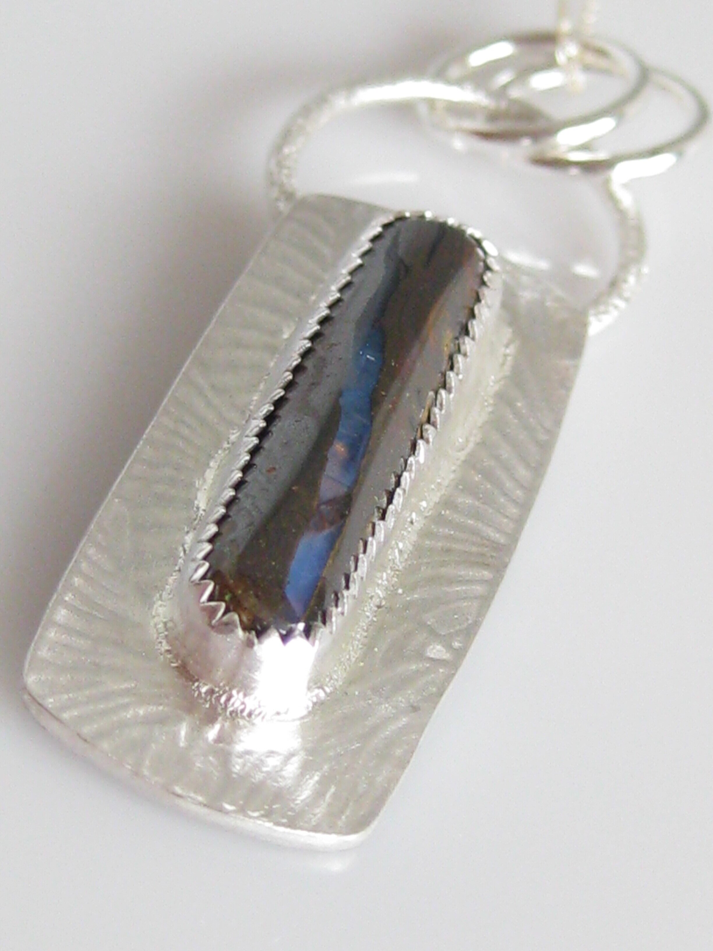 Boulder opal set in silver