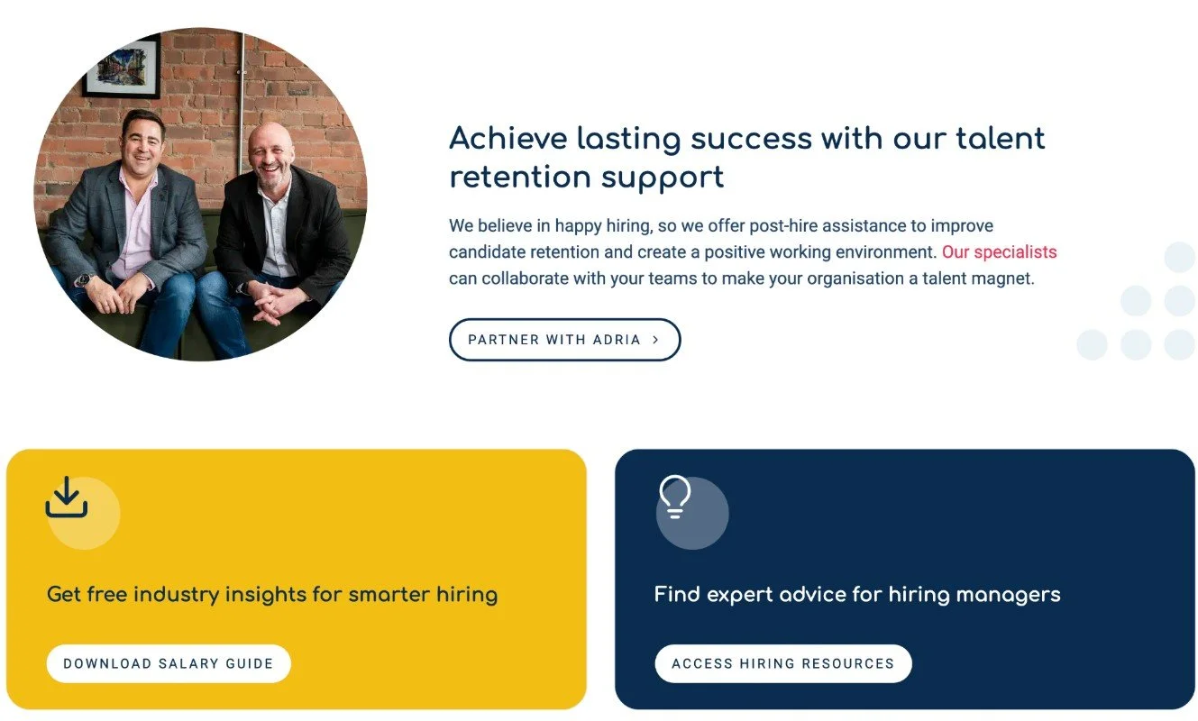 adria solutions website copywriting example 1