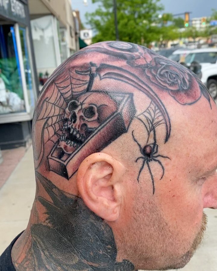 Full head on Jason, tattooed by @paulboschtattoo