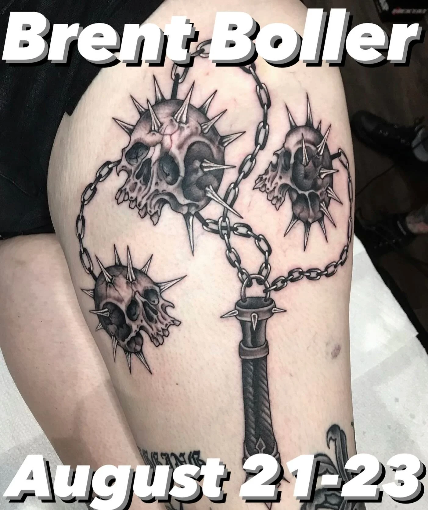 Our friend @brent_boller will be tattooing with us August 21-23 @twosonstattoo this guy is an absolute destroyer! Check out his work and book an appointment with him directly via DM.