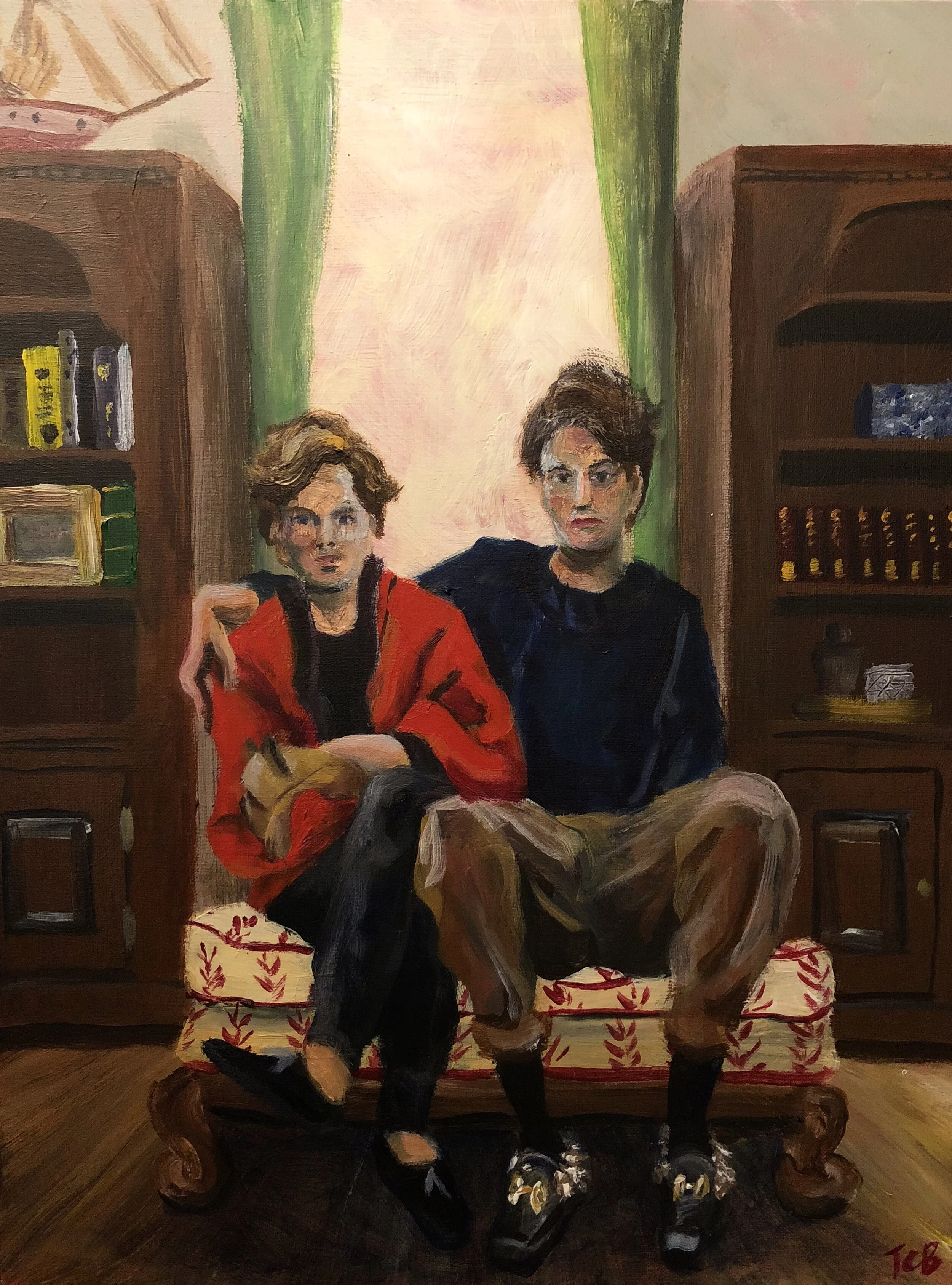 Temur, PJ and Chloe, 2019. Acrylic on canvas. 24" x 18". (Copy)