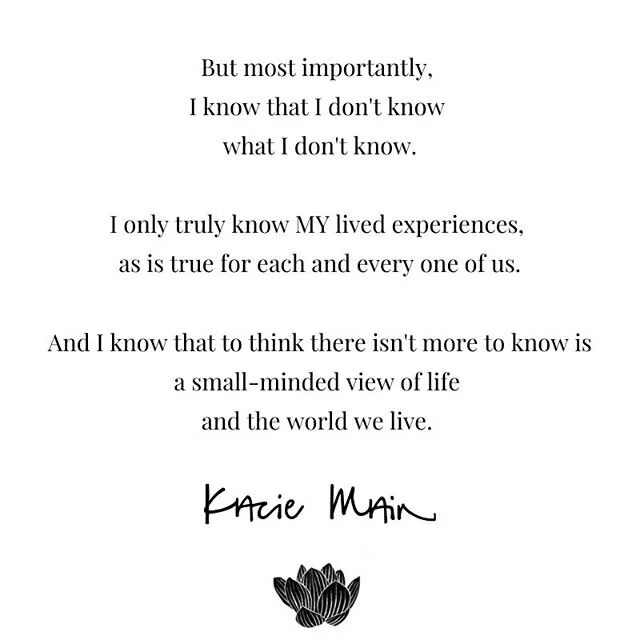here&rsquo;s what I know - ⁠⠀
⁠⠀
I know I do not believe I am a racist person.⁠⠀
⁠⠀
however, I know that I have lived a very privileged life.⁠⠀
⁠⠀
I know I believe I am an open-minded, accepting, fair person.⁠⠀
⁠⠀
but I also know that while perceptio