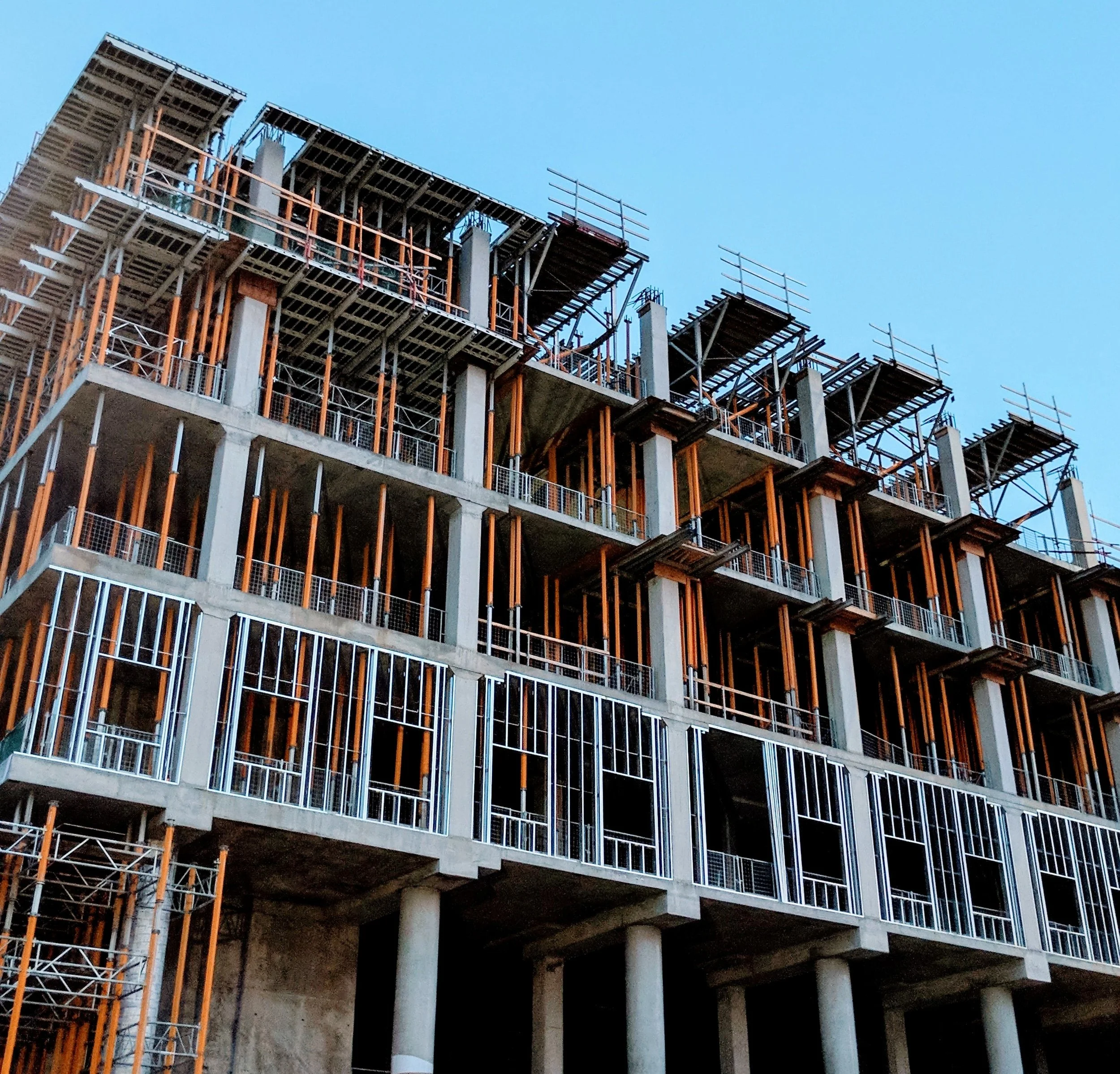 Apartment building in construction