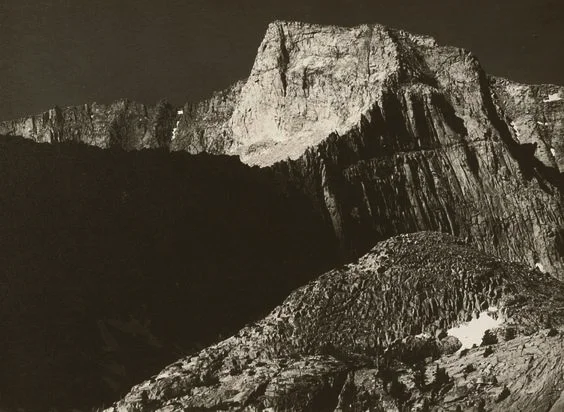 mountain ridge with high contrast shadow