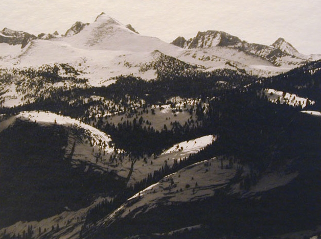 Snowy mountain peak
