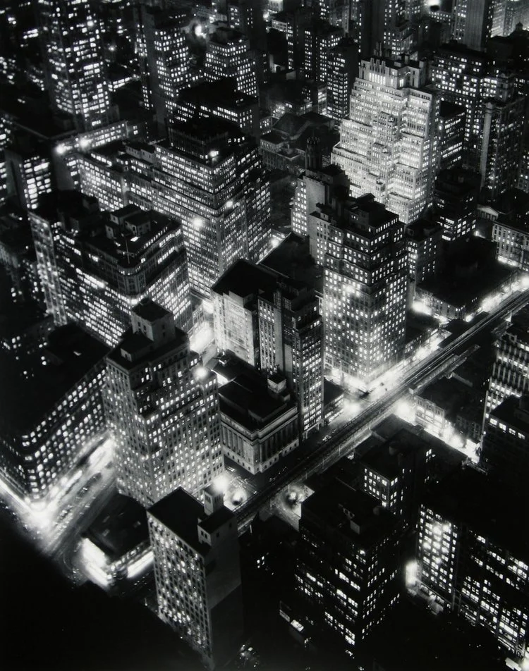 birds eye / Isometric View of City at night