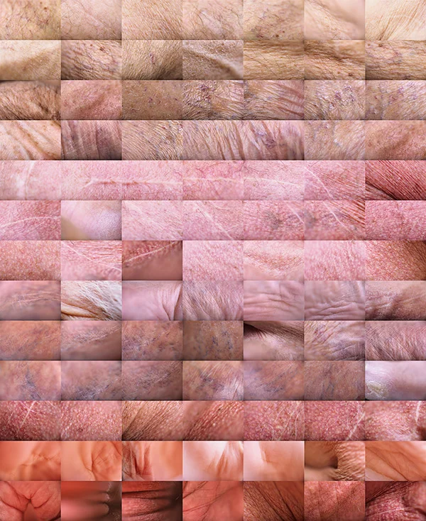 grid collage of skintones