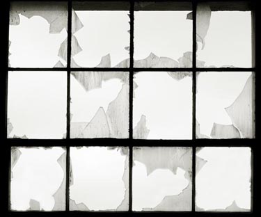 Broken window frame