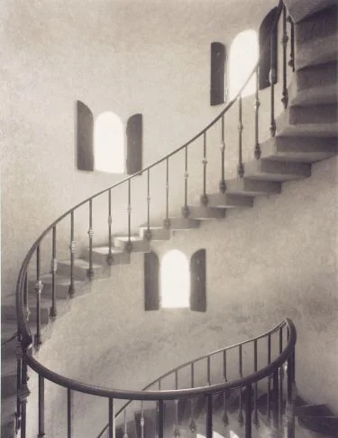 spiral stairs small windows 3 floors