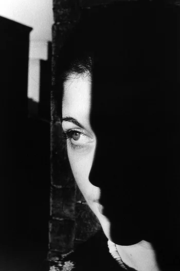 woman face in shadow