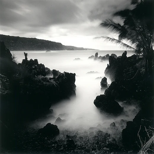 misty tropical sea cove