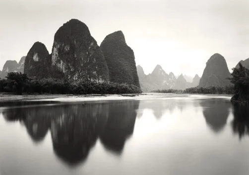 massive rock outcrops river