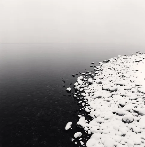 snow pebbles lake