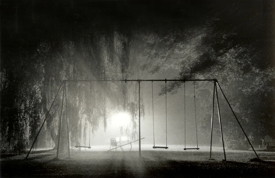 nighttime swingset