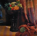 curtain urn fruit