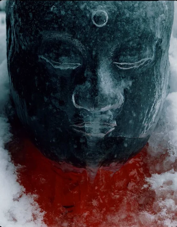 metal buddha head