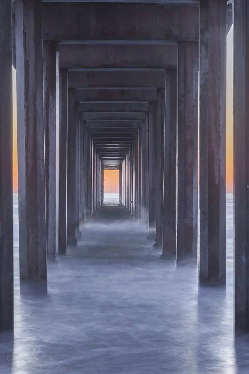 under beach pier perspective
