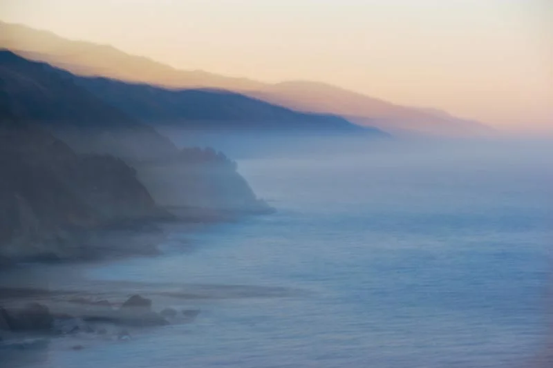 dawn rocky coast