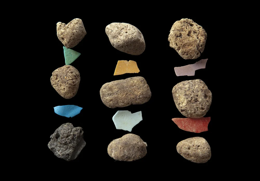 rocks plastic litter
