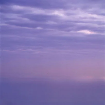 misty purple blue faint horizon seascape